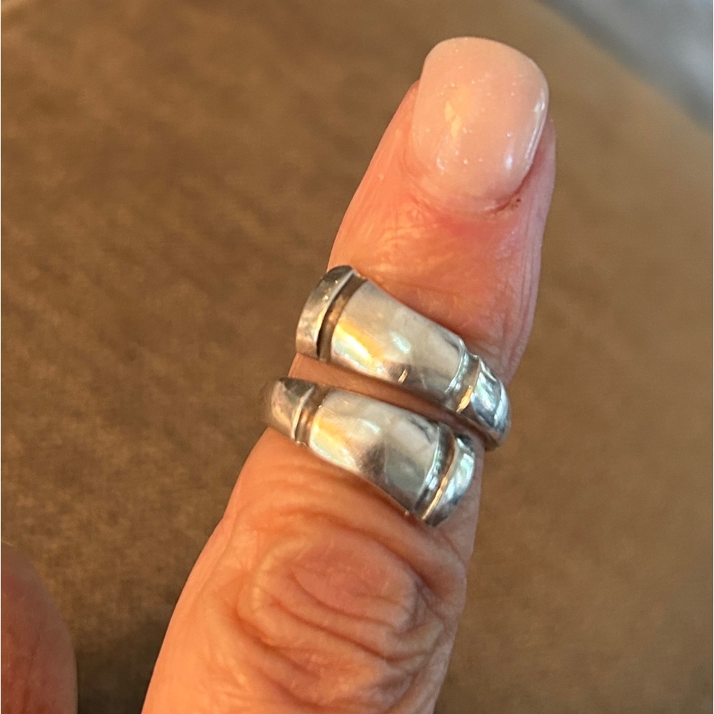 VTG TOWLE BYPASS WRAP STERLING SILVER 925 RING SZ 8.5